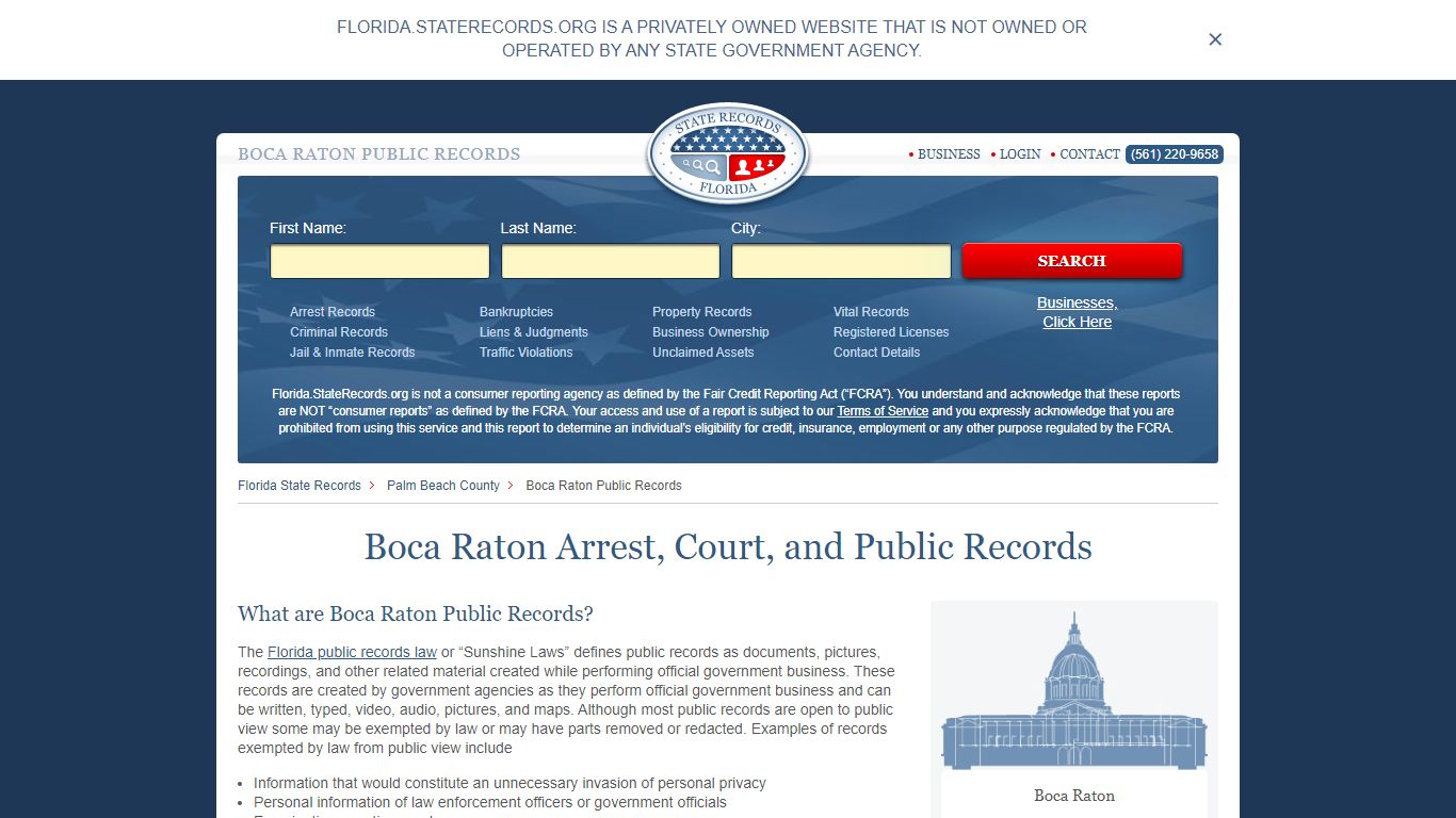 Boca Raton Arrest and Public Records | Florida.StateRecords.org